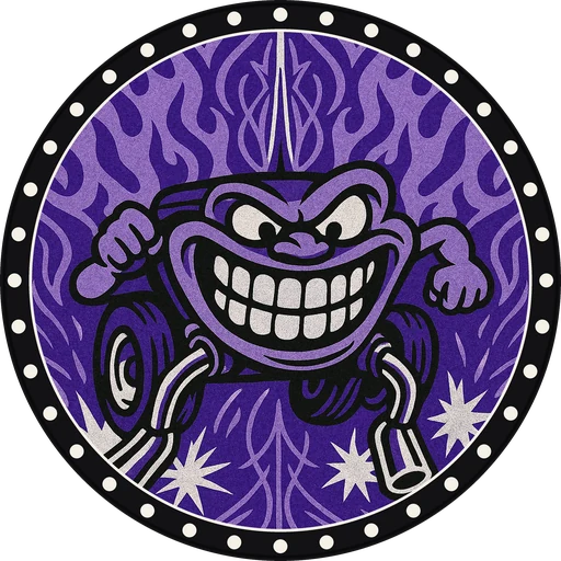 POG #503, Chrome Bumper Grin, a Matte pog from the Speed series