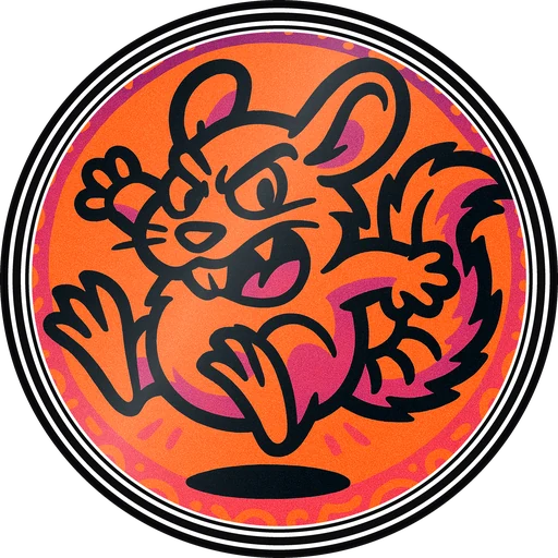 POG #513, Chomp Chinchilla, a Gloss pog from the Critter series