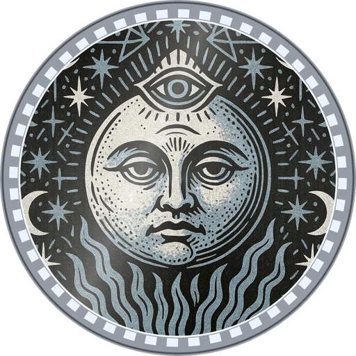 POG #517, All-Seeing Moon, a Foil pog from the Mystic series