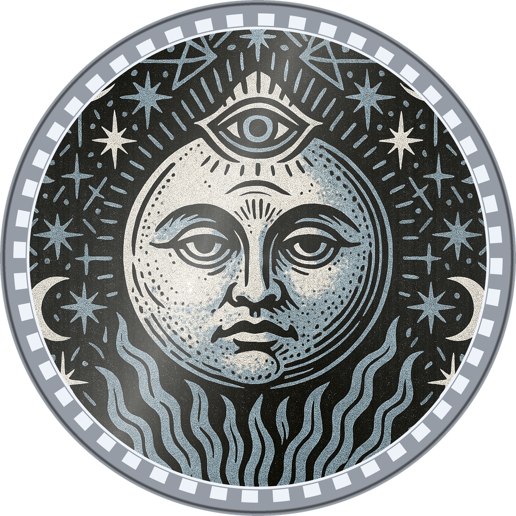 POG #517, All-Seeing Moon, a Foil pog from the Mystic series