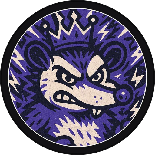 POG #519, Attitude Possum, a Matte pog from the Critter series