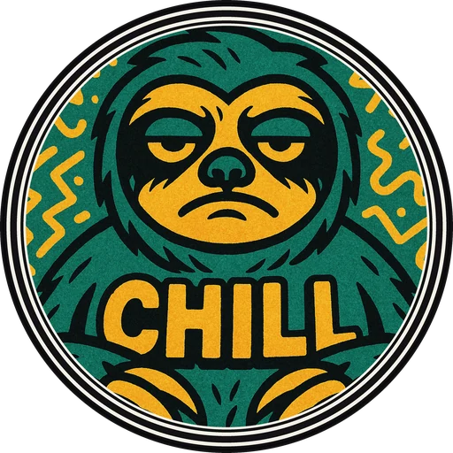 POG #522, Chill Sloth, a Matte pog from the Critter series