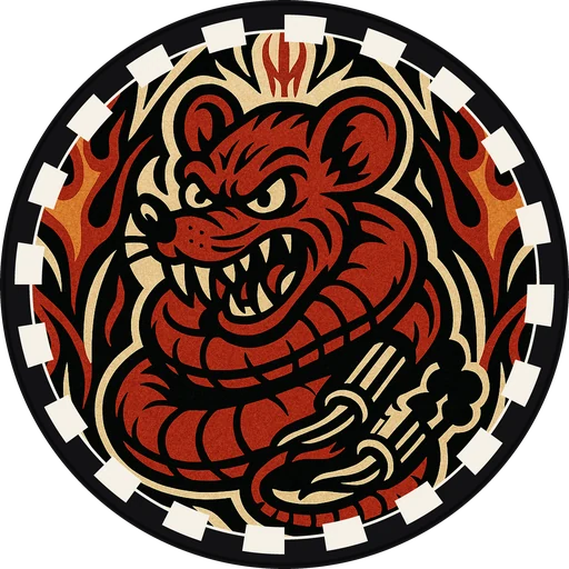 POG #523, Redline Rat, a Matte pog from the Speed series