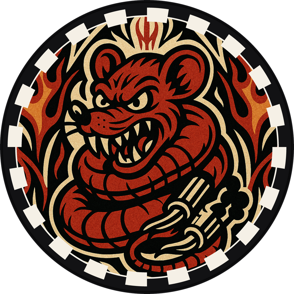 POG #523, Redline Rat, a Matte pog from the Speed series