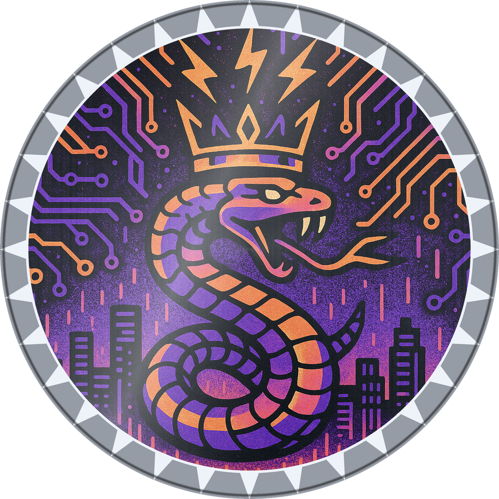 POG #537, Server Serpent, a Foil pog from the Cyber series