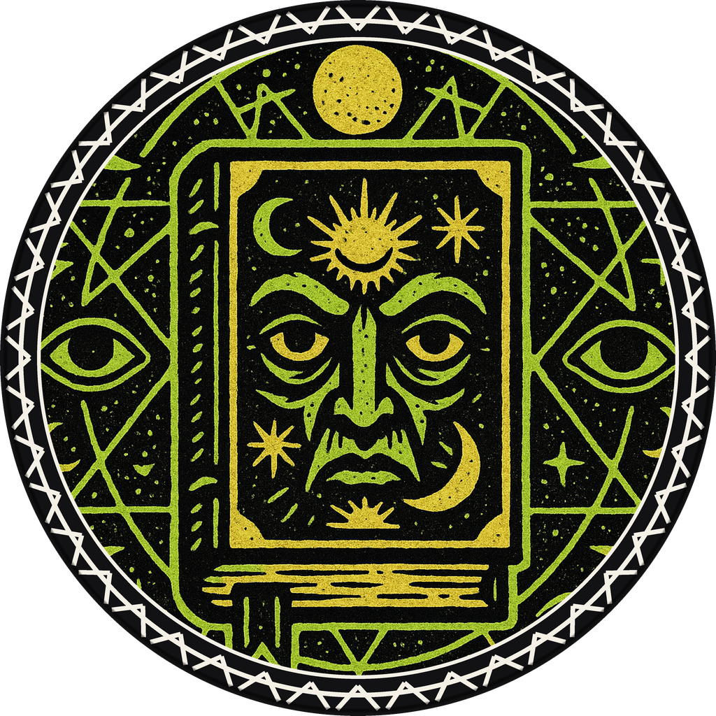 POG #539, Grimoire Gate, a Matte pog from the Mystic series