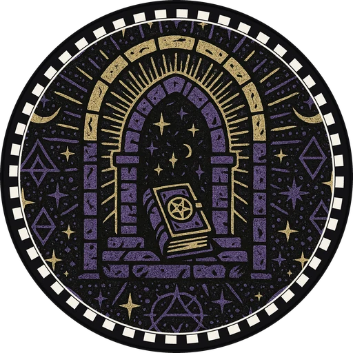 POG #541, Grimoire Gate, a Matte pog from the Mystic series
