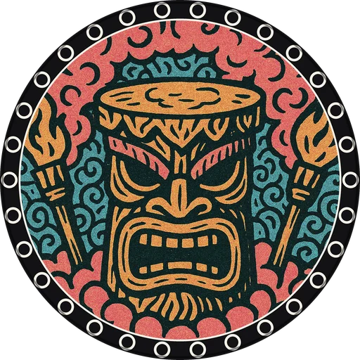 POG #542, Thunder Drum, a Matte pog from the Tiki series