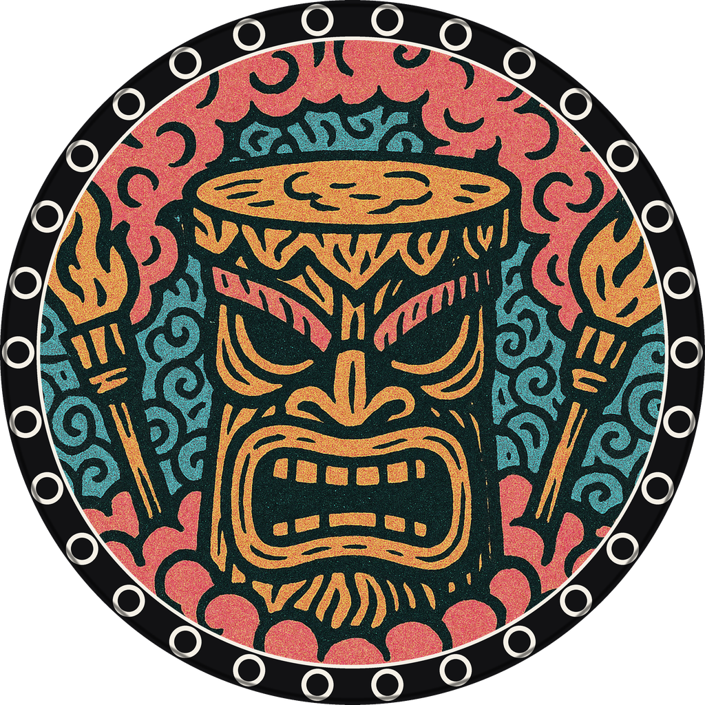 POG #542, Thunder Drum, a Matte pog from the Tiki series