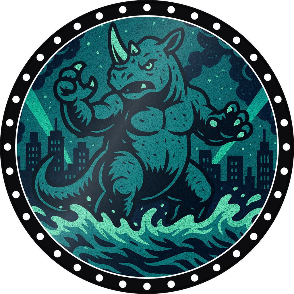 POG #544, Ash Rhino, a Gloss pog from the Kaiju series