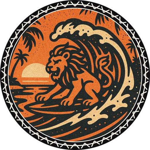 POG #548, Lagoon Lion, a Matte pog from the Surf series