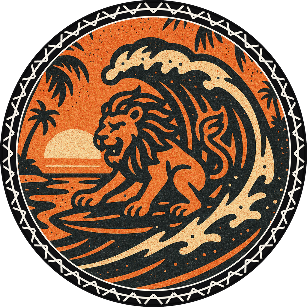 POG #548, Lagoon Lion, a Matte pog from the Surf series