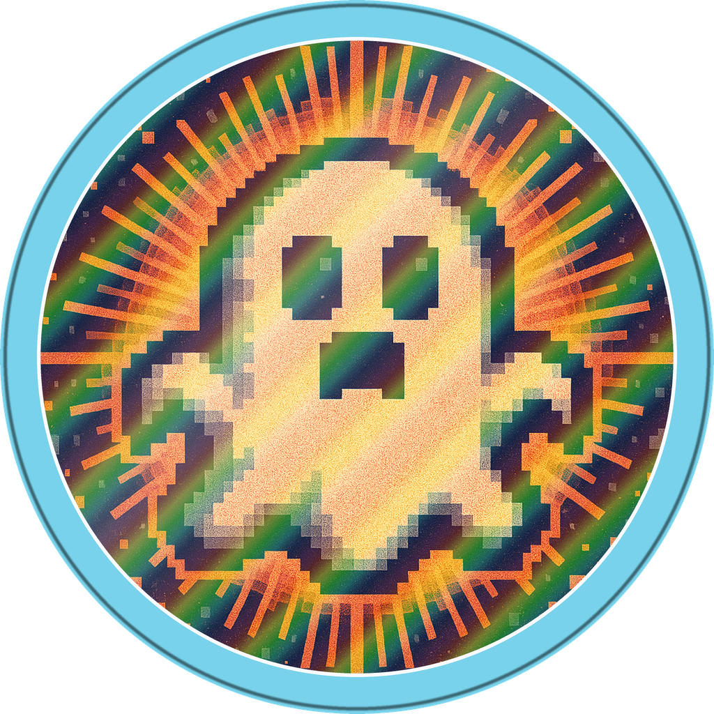 POG #552, Ghost Sprite, a Holographic pog from the Arcade series