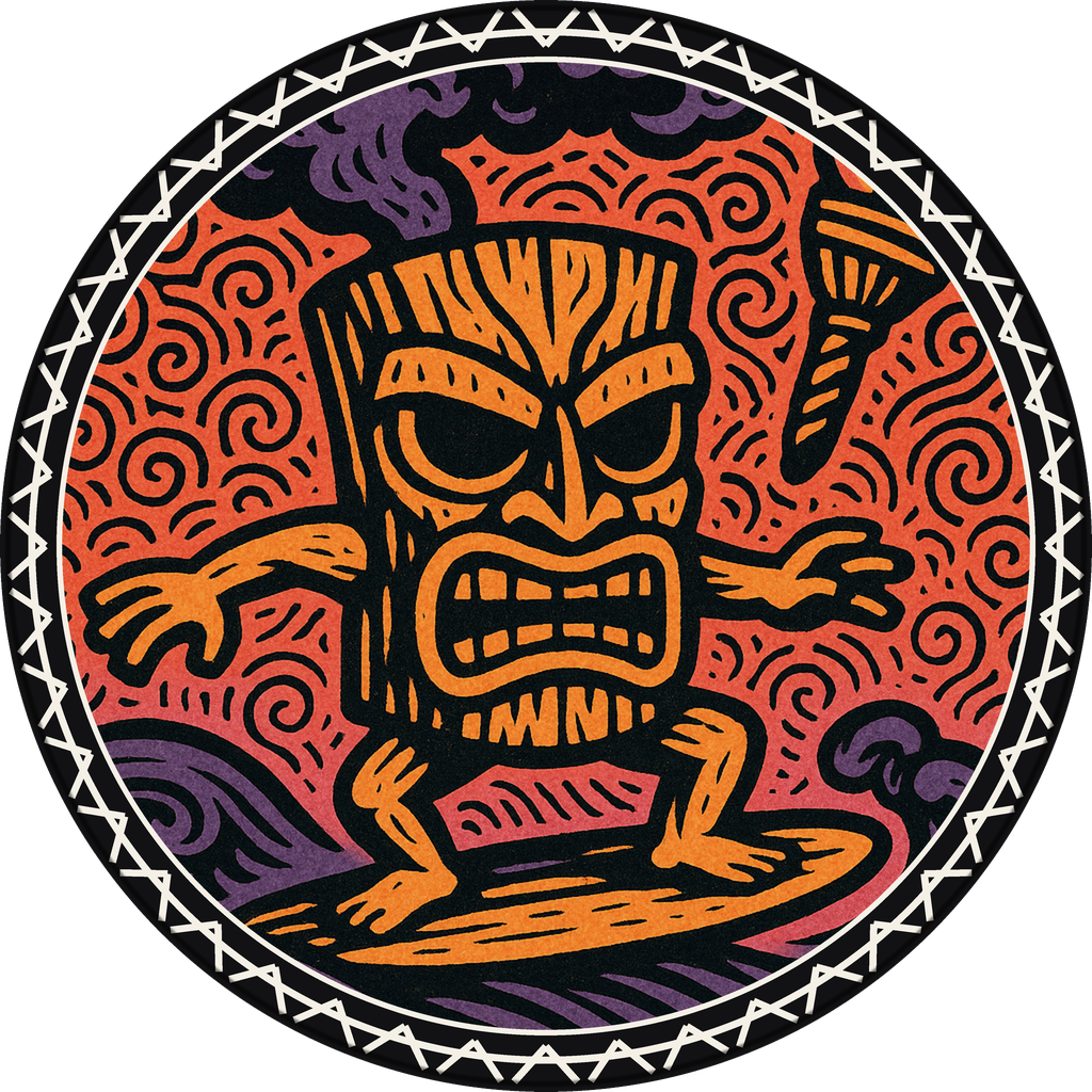 POG #553, Ash Mask, a Matte pog from the Tiki series