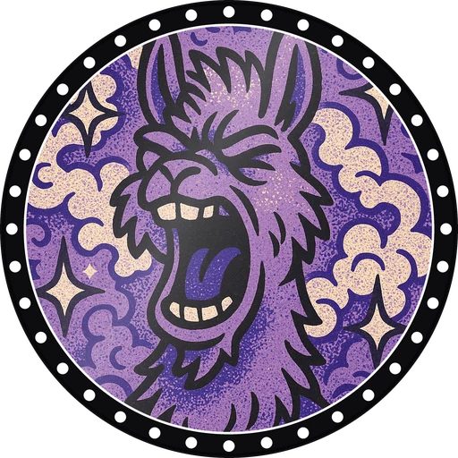 POG #556, Loud Llama, a Gloss pog from the Critter series
