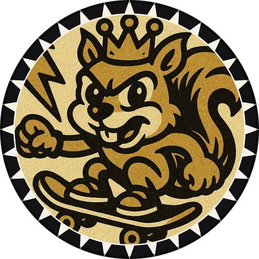 POG #558, Skater Squirrel, a Matte pog from the Critter series