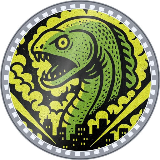 POG #56, Deep Trench Eel, a Foil pog from the Kaiju series
