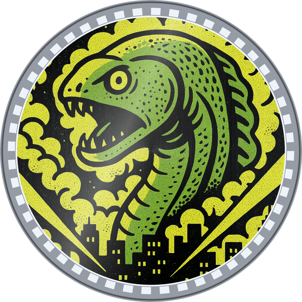 POG #56, Deep Trench Eel, a Foil pog from the Kaiju series