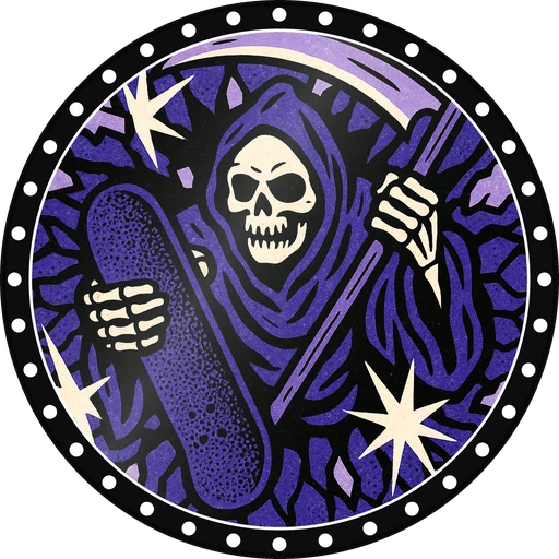 POG #561, Griptape Reaper, a Gloss pog from the Skate series