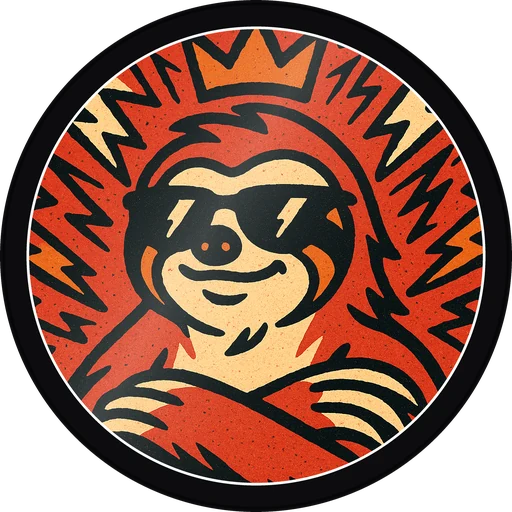 POG #562, Chill Sloth, a Gloss pog from the Critter series