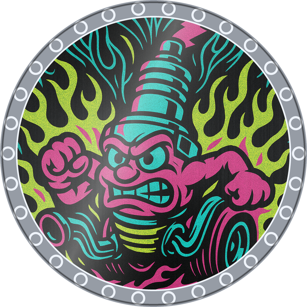 POG #569, Spark Plug Sarge, a Foil pog from the Speed series