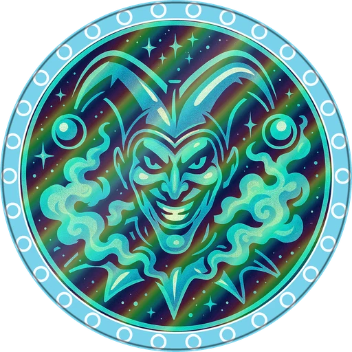 POG #573, Cosmic Jester, a Holographic pog from the Cosmic series