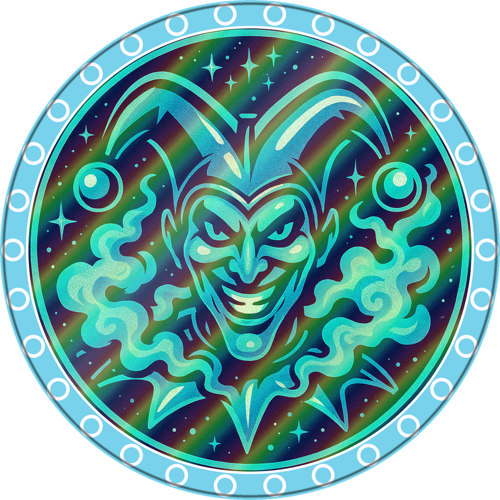 POG #573, Cosmic Jester, a Holographic pog from the Cosmic series