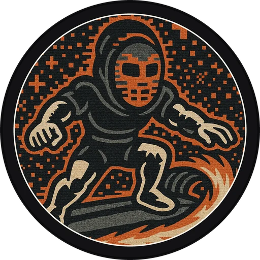 POG #576, Glitch Mask, a Matte pog from the Arcade series