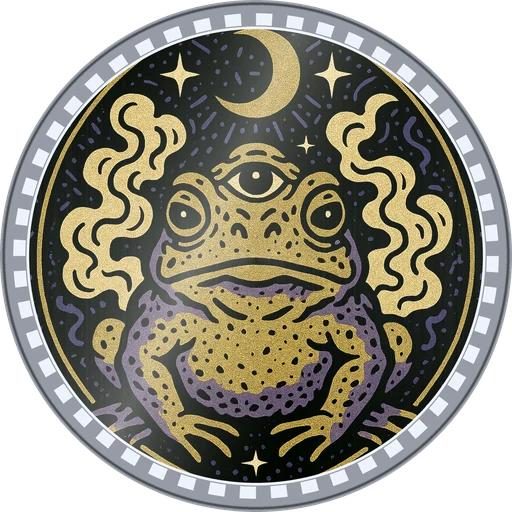 POG #578, Third Eye Toad, a Foil pog from the Mystic series