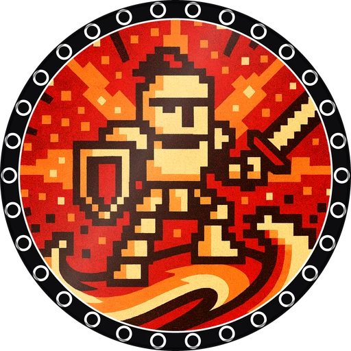 POG #581, Pixel Knight, a Gloss pog from the Arcade series