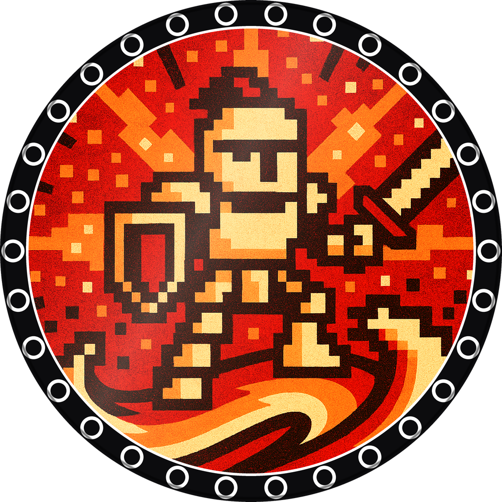 POG #581, Pixel Knight, a Gloss pog from the Arcade series