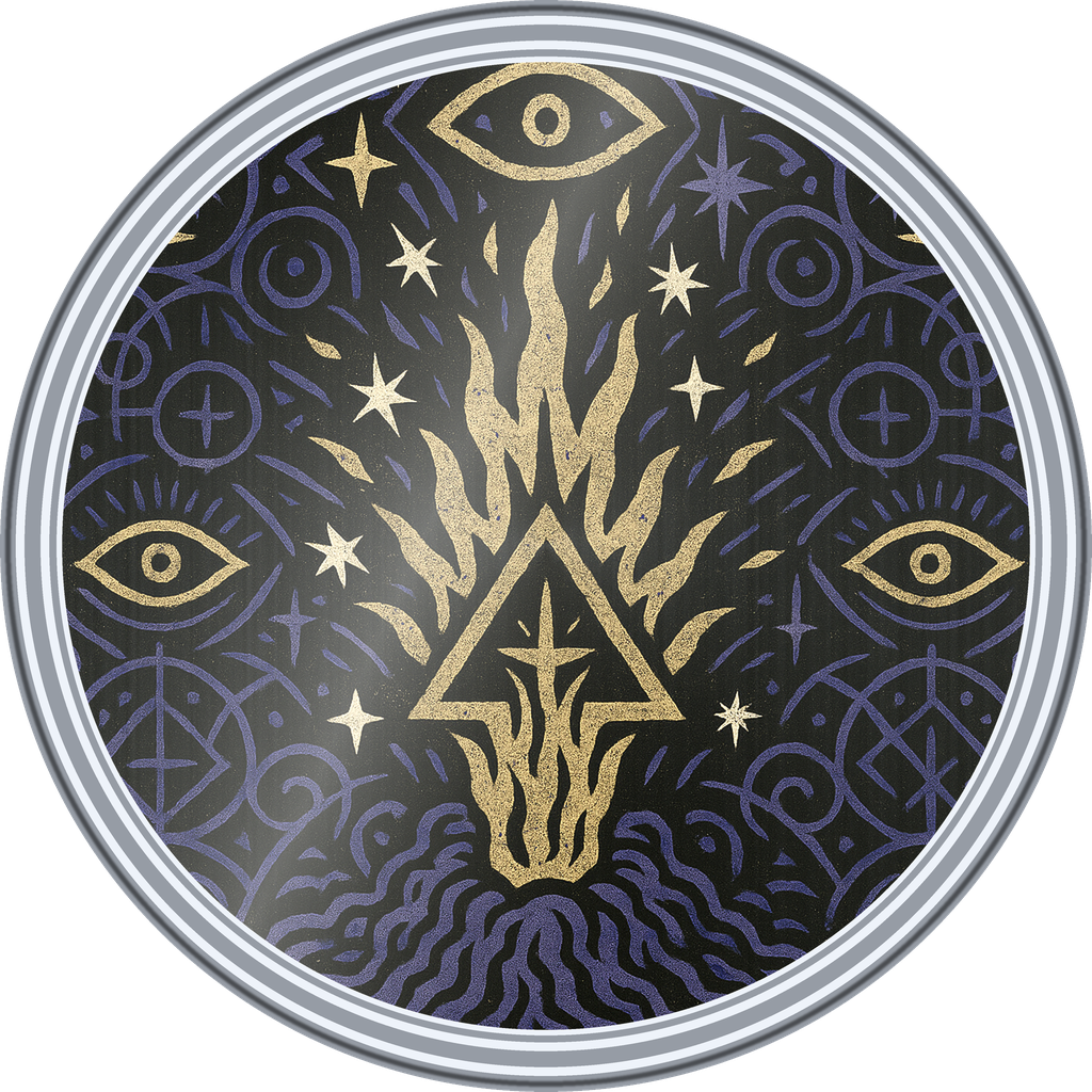 POG #583, Ember Sigil, a Foil pog from the Mystic series