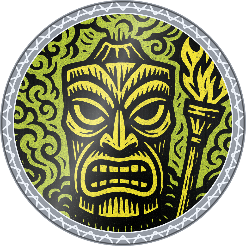 POG #588, Idol Eyes, a Foil pog from the Tiki series