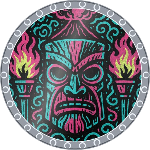 POG #592, Ember Elder, a Foil pog from the Tiki series