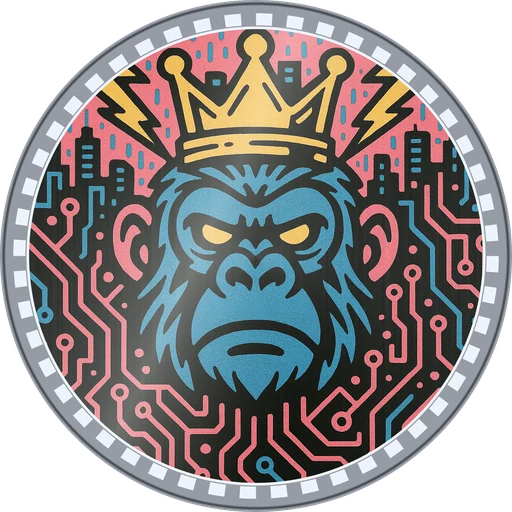 POG #593, Uplink Ape, a Foil pog from the Cyber series