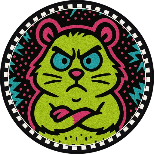 POG #599, Hyper Hamster, a Matte pog from the Critter series