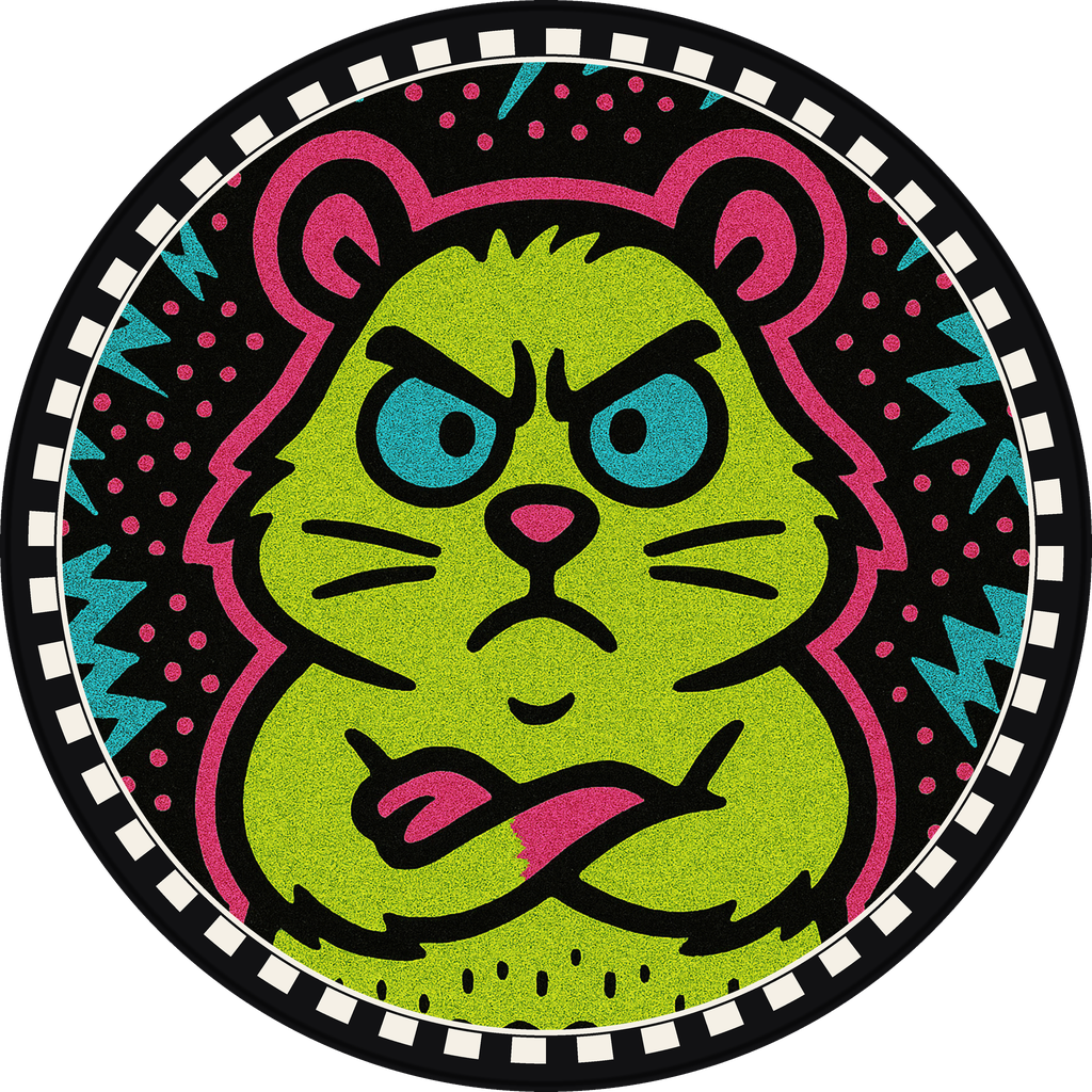 POG #599, Hyper Hamster, a Matte pog from the Critter series