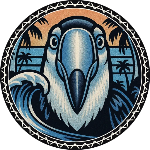 POG #60, Trade Wind Toucan, a Matte pog from the Surf series