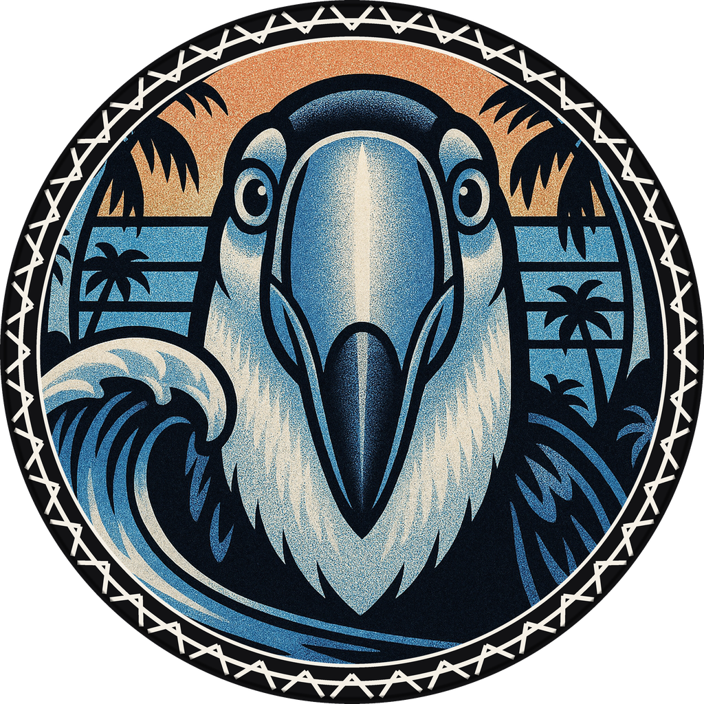 POG #60, Trade Wind Toucan, a Matte pog from the Surf series
