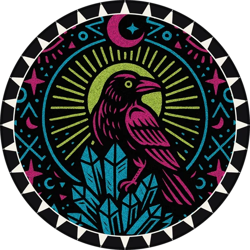 POG #602, Crystal Crow, a Matte pog from the Mystic series
