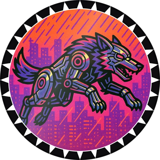 POG #605, Data Wolf, a Gloss pog from the Cyber series