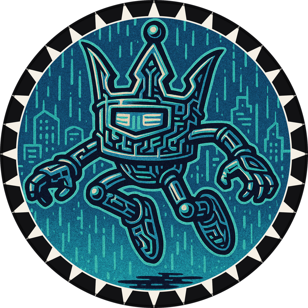 POG #607, Encrypted Crown, a Matte pog from the Cyber series