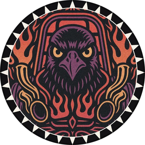 POG #61, Roll Cage Raven, a Matte pog from the Speed series