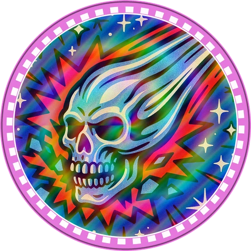 POG #610, Comet Skull, a Prism pog from the Cosmic series