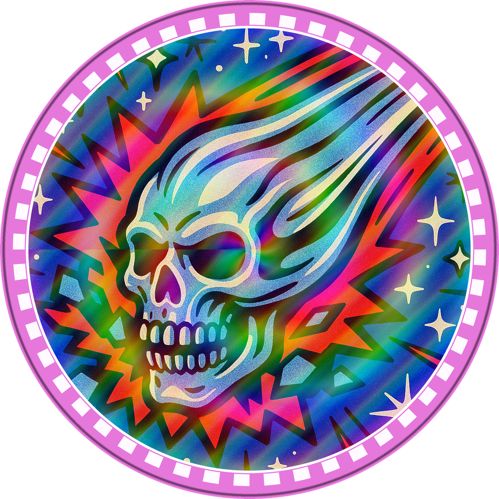 POG #610, Comet Skull, a Prism pog from the Cosmic series