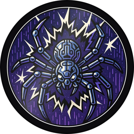 POG #619, Signal Spider, a Gloss pog from the Cyber series