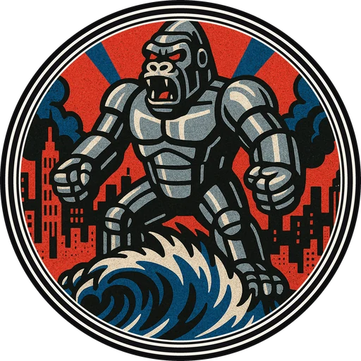 POG #620, Steel Gorilla, a Matte pog from the Kaiju series