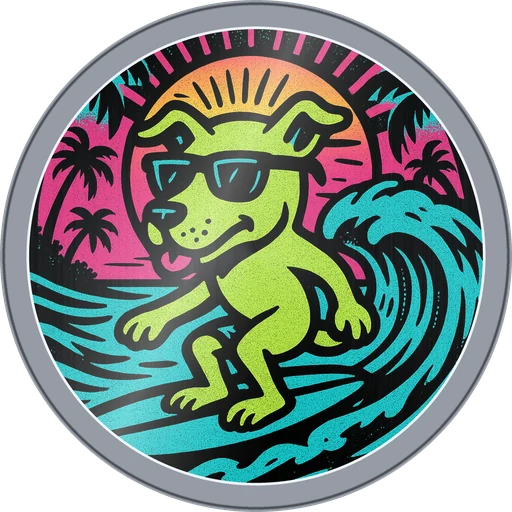 POG #624, Dawn Patrol Dog, a Foil pog from the Surf series