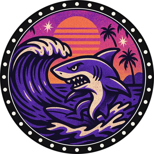 POG #627, Sunset Shark, a Matte pog from the Surf series