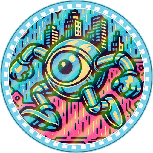 POG #628, Root Access Eye, a Holographic pog from the Cyber series